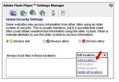 Flash Secureity Settings Step 3
