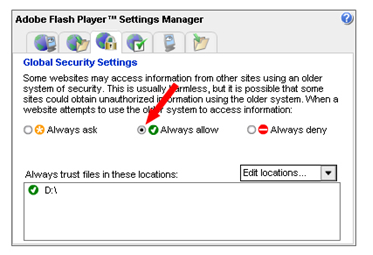 Flash Secureity Settings Step 5
